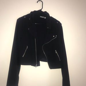 cropped biker jacket